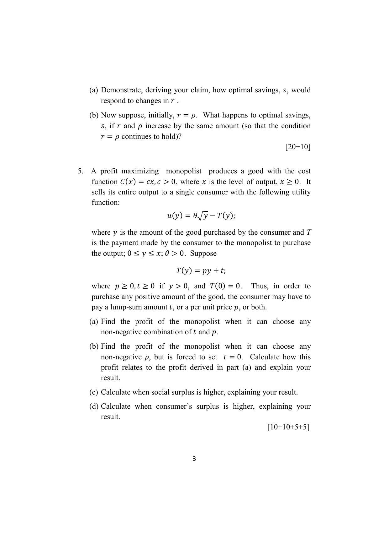 ISI Admission Test M.S.(QE) PEB 2022 Sample Paper - Page 3