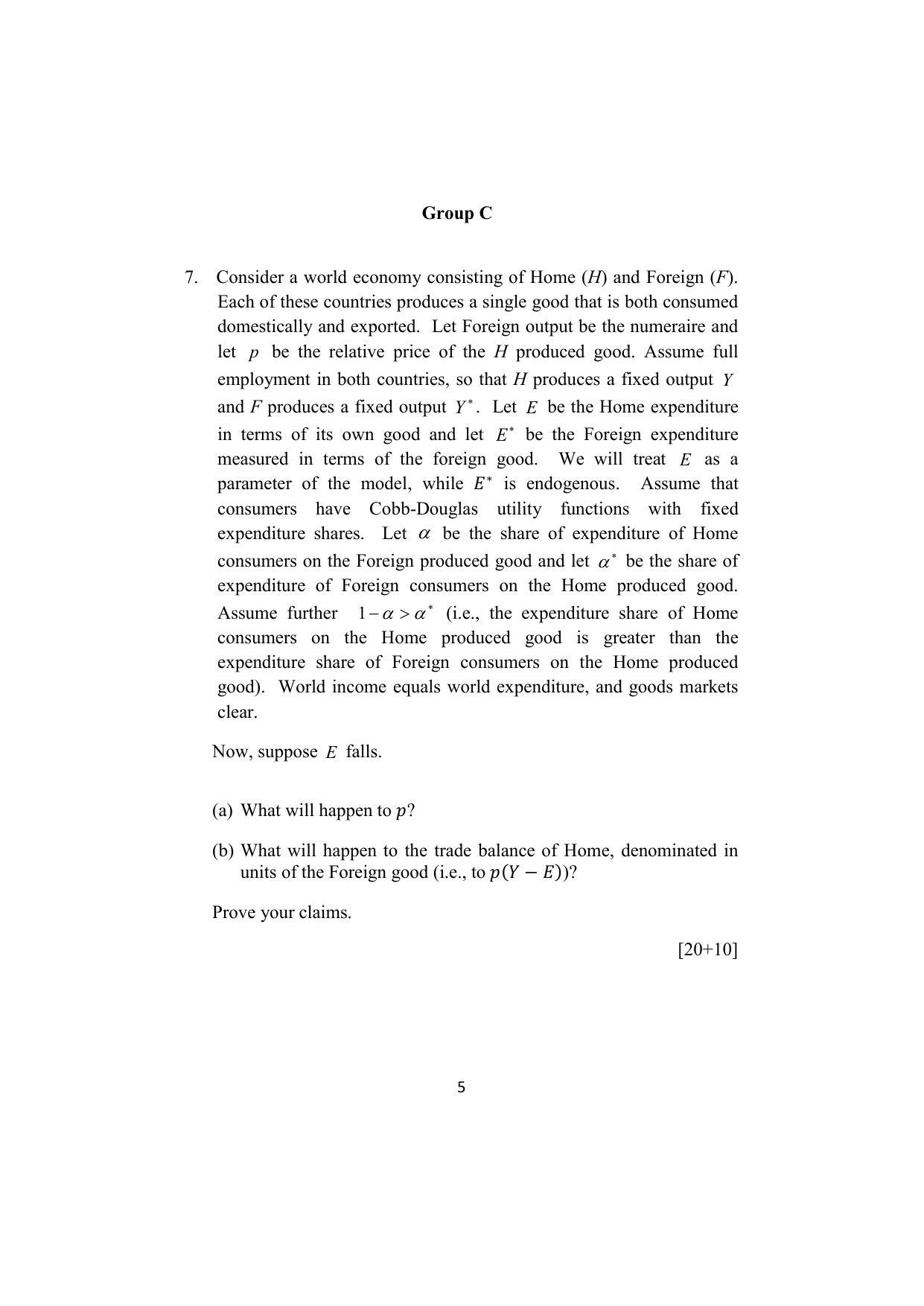 ISI Admission Test M.S.(QE) PEB 2022 Sample Paper - Page 5