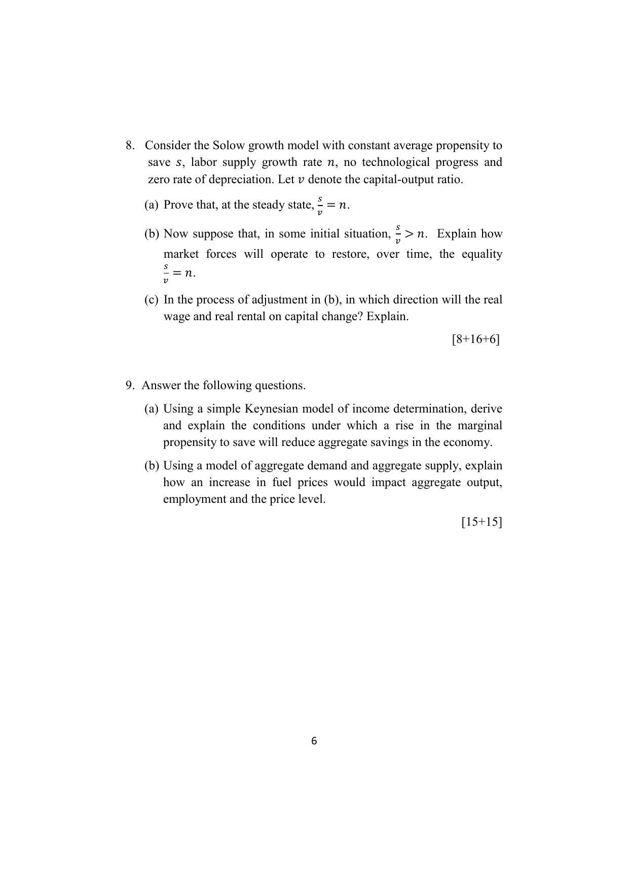 ISI Admission Test M.S.(QE) PEB 2022 Sample Paper - Page 6