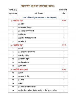 CBSE Class 10 Punjabi Marking Scheme and Solutions 2021-22