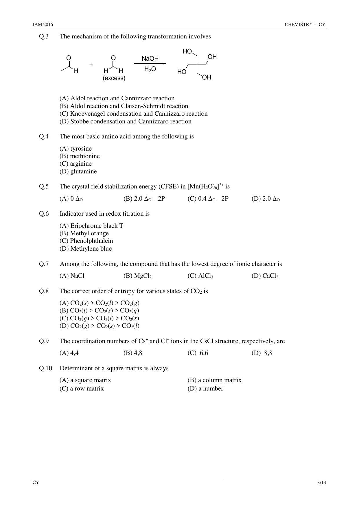 JAM 2016: CY Question Paper - Page 2