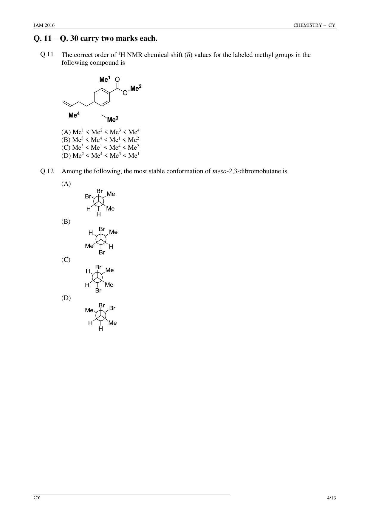 JAM 2016: CY Question Paper - Page 3