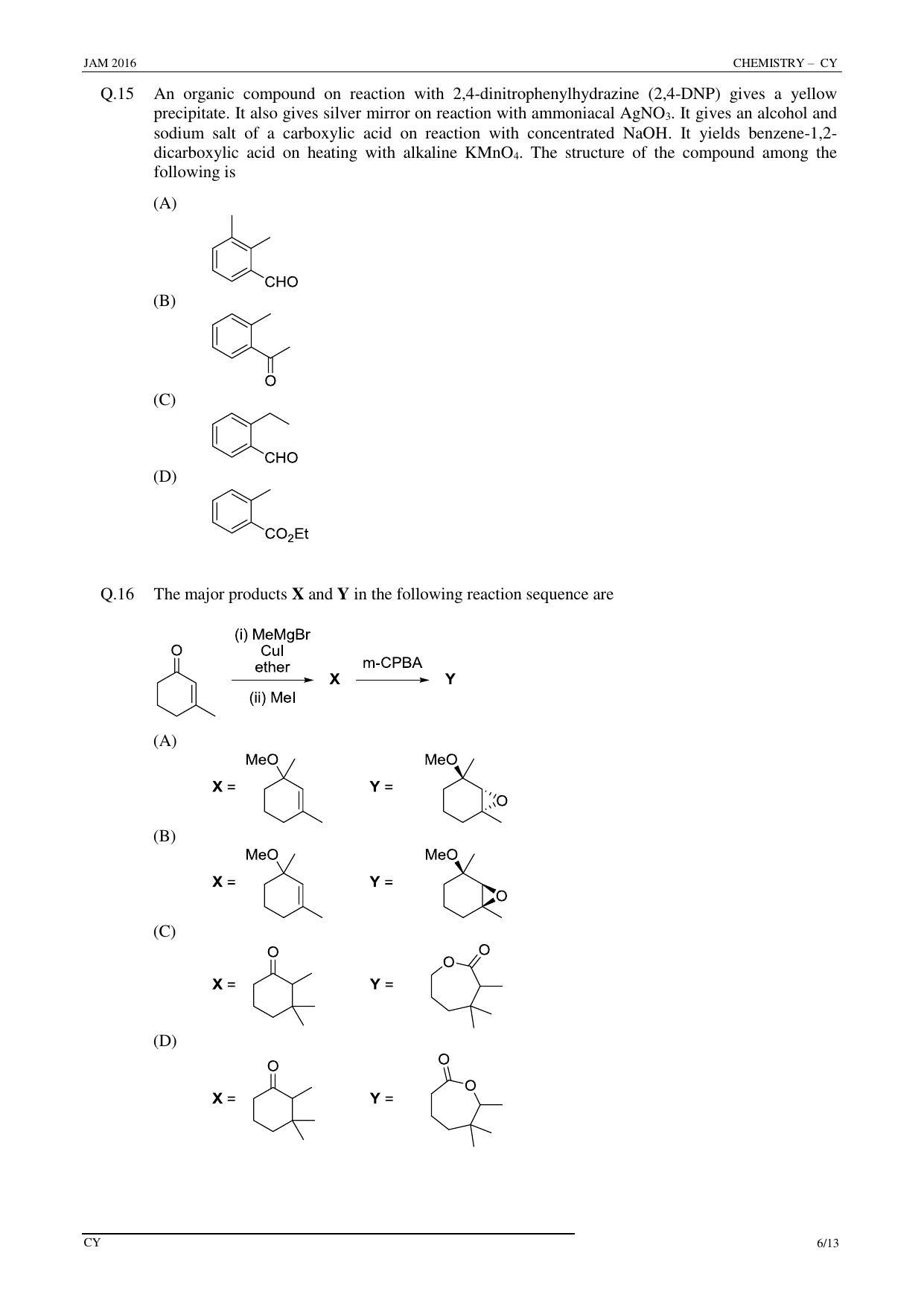 JAM 2016: CY Question Paper - Page 5