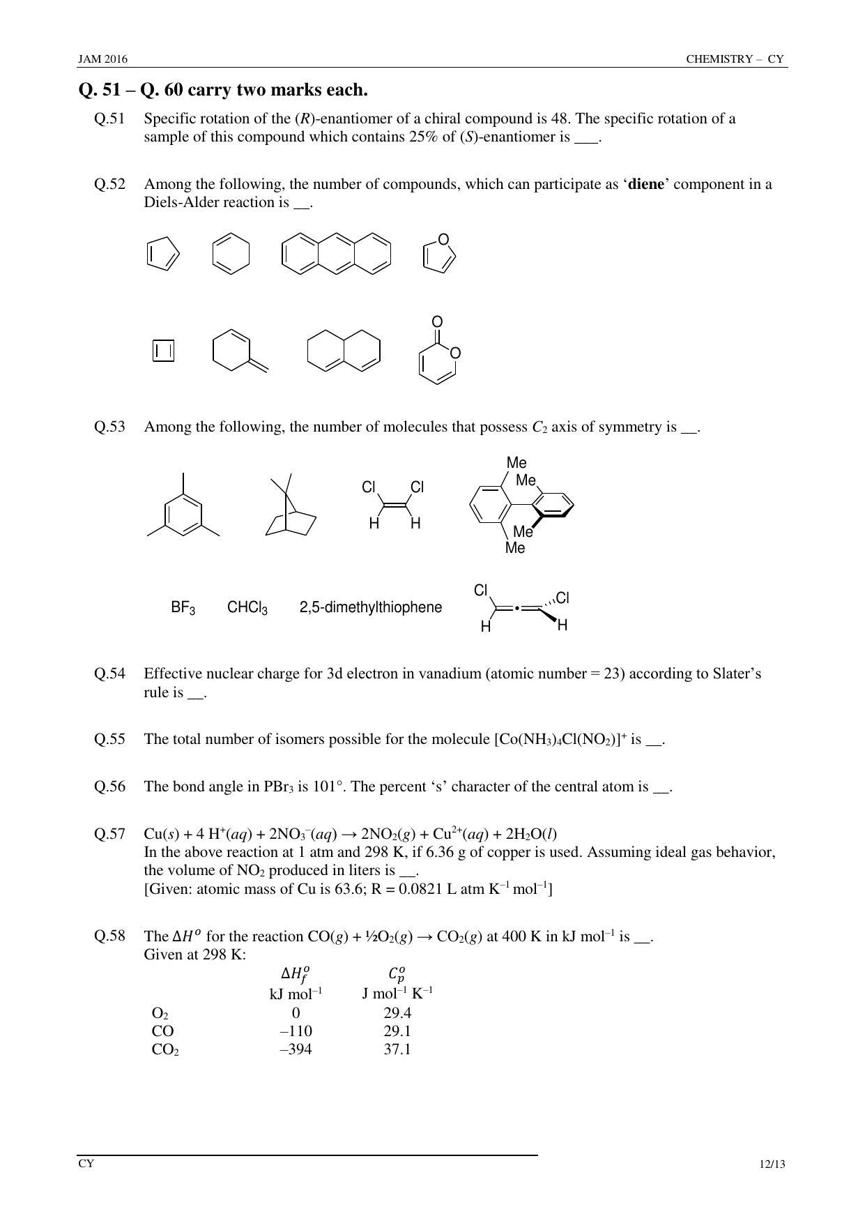 JAM 2016: CY Question Paper - Page 11