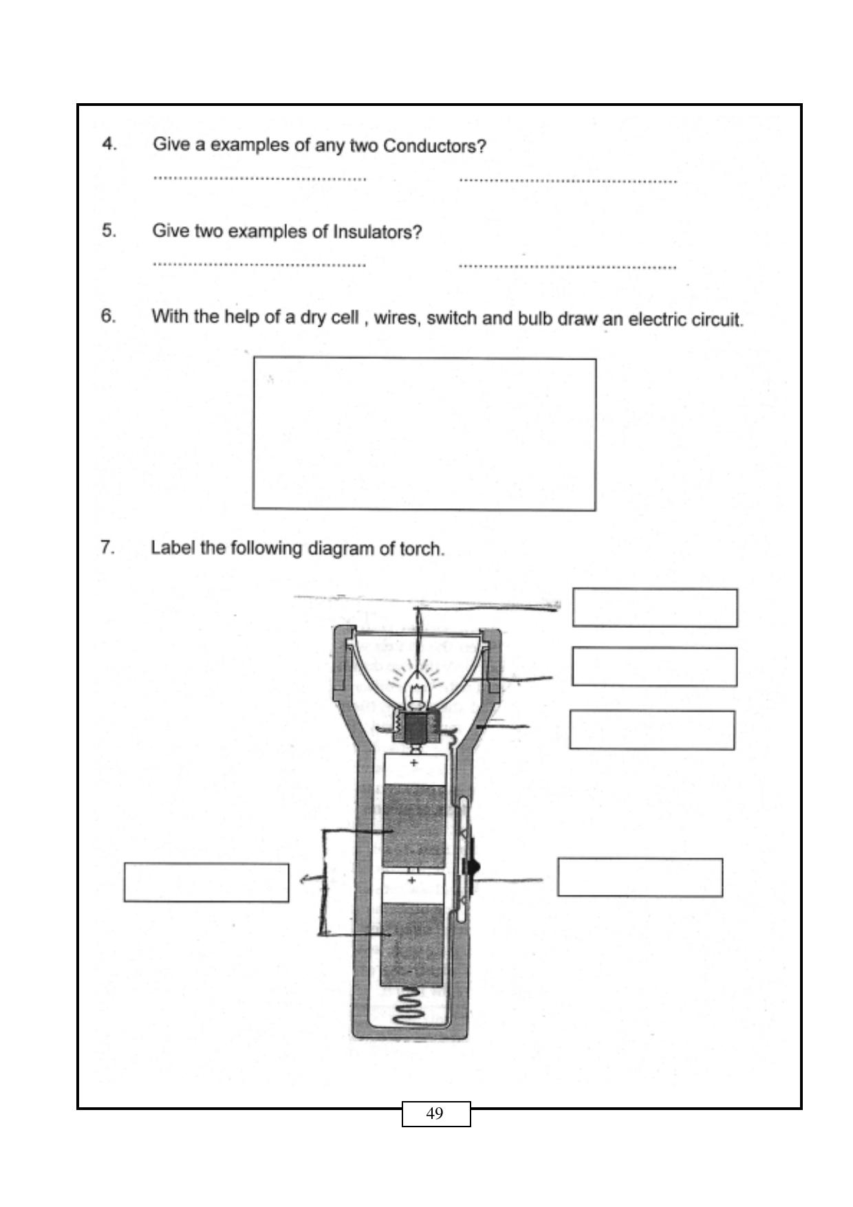 CBSE Worksheets for Class 6 Electricity and Circuits Assignment - Page 2