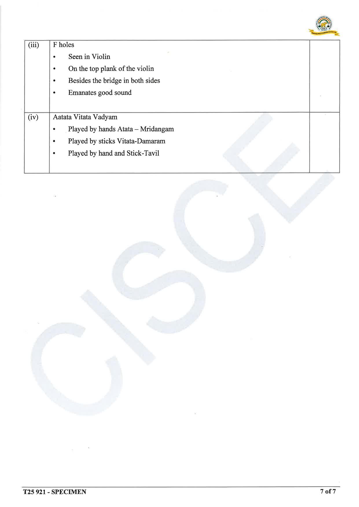 ICSE Class 10 2025 Carnatic Music (QP & MS) Specimen Paper - Page 15
