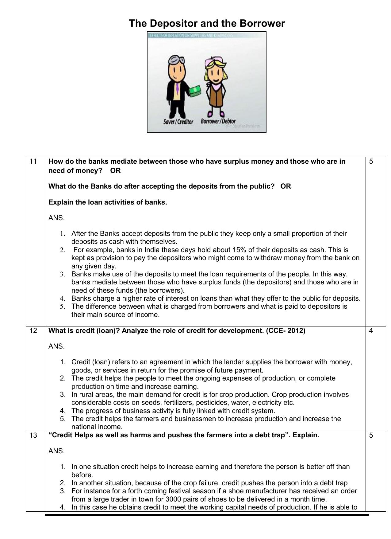 CBSE Worksheets for Class 10 Social Science Money and Credit Assignment - Page 5