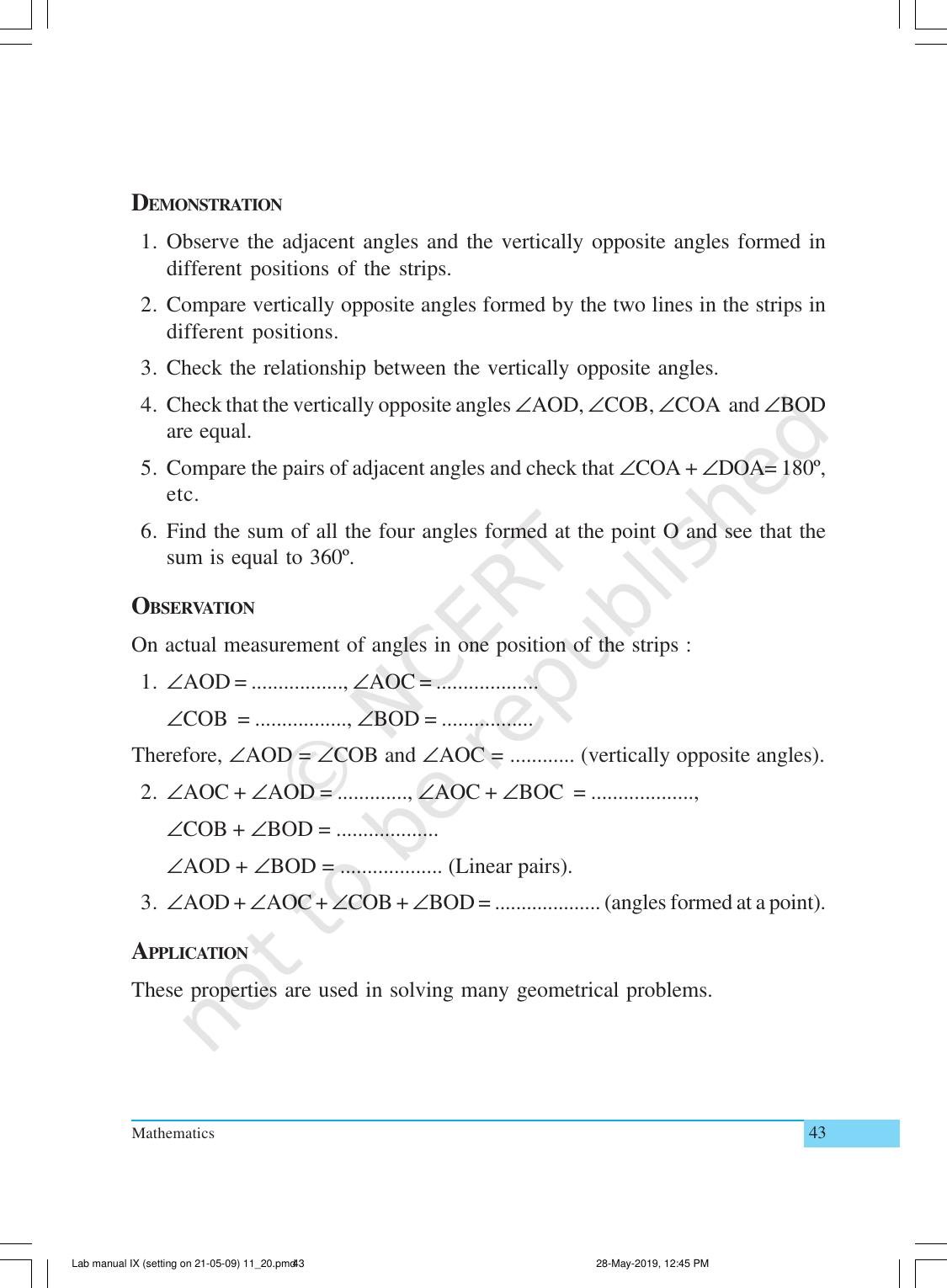 NCERT Laboratory Manuals for Class IX Mathematics - Activities for Class IX (11 to 20) - Page 6