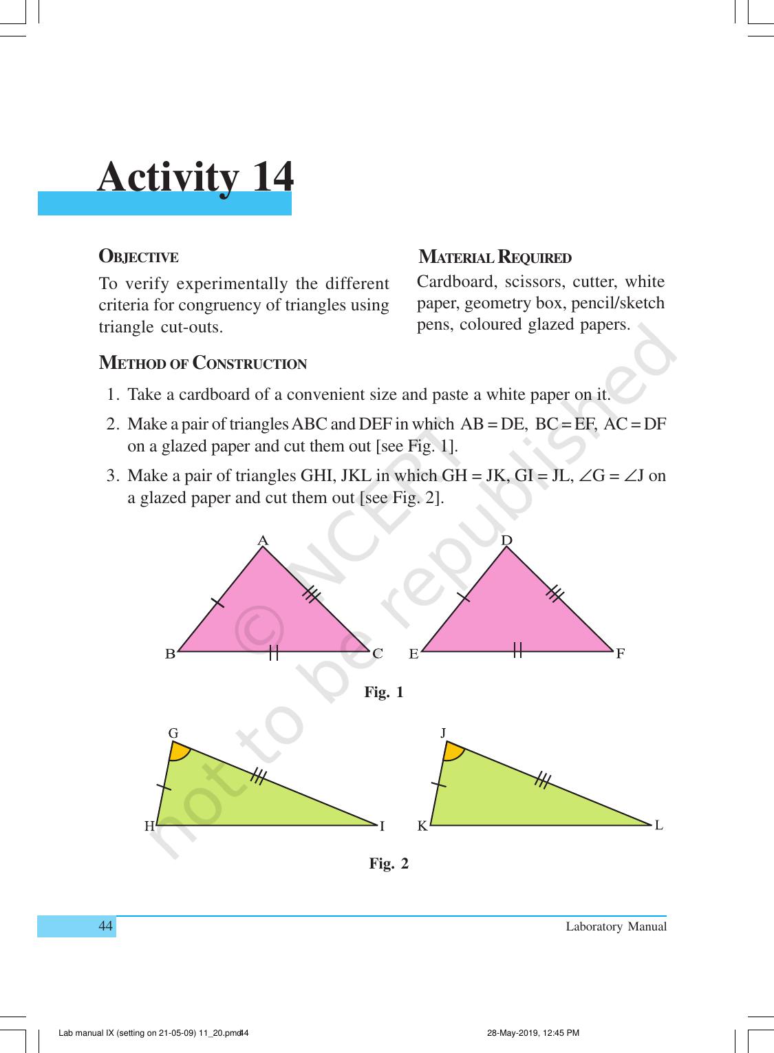 NCERT Laboratory Manuals for Class IX Mathematics - Activities for Class IX (11 to 20) - Page 7