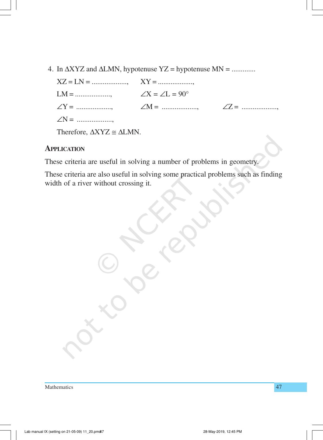 NCERT Laboratory Manuals for Class IX Mathematics - Activities for Class IX (11 to 20) - Page 10