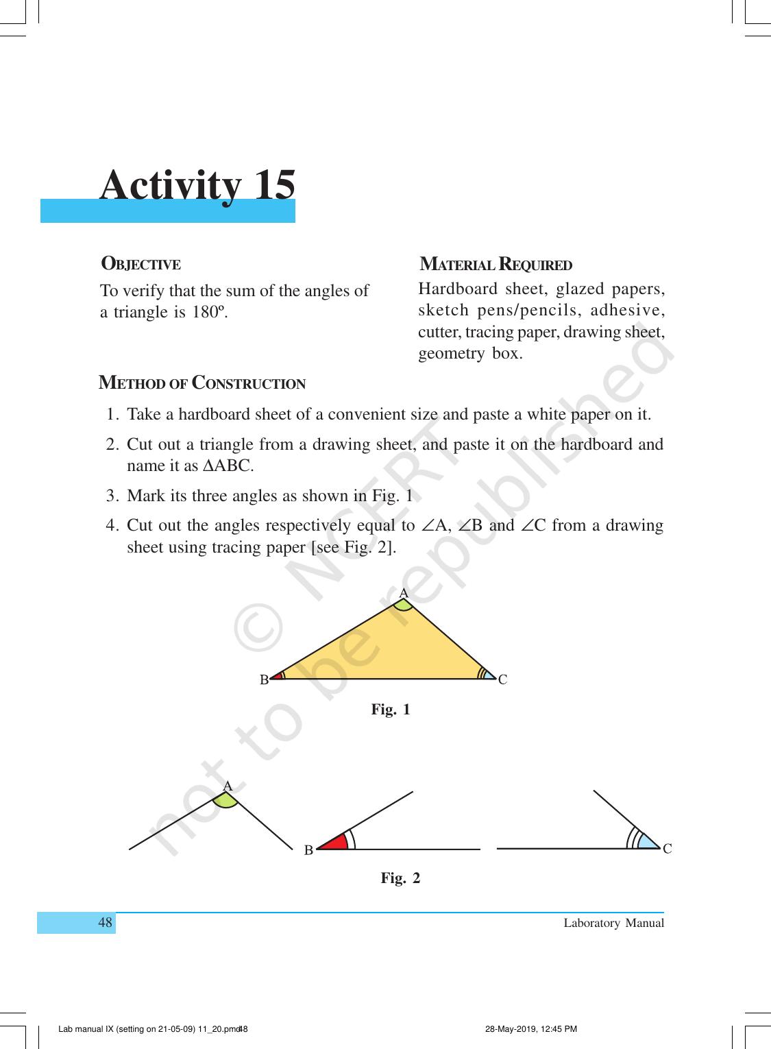 NCERT Laboratory Manuals for Class IX Mathematics - Activities for Class IX (11 to 20) - Page 11
