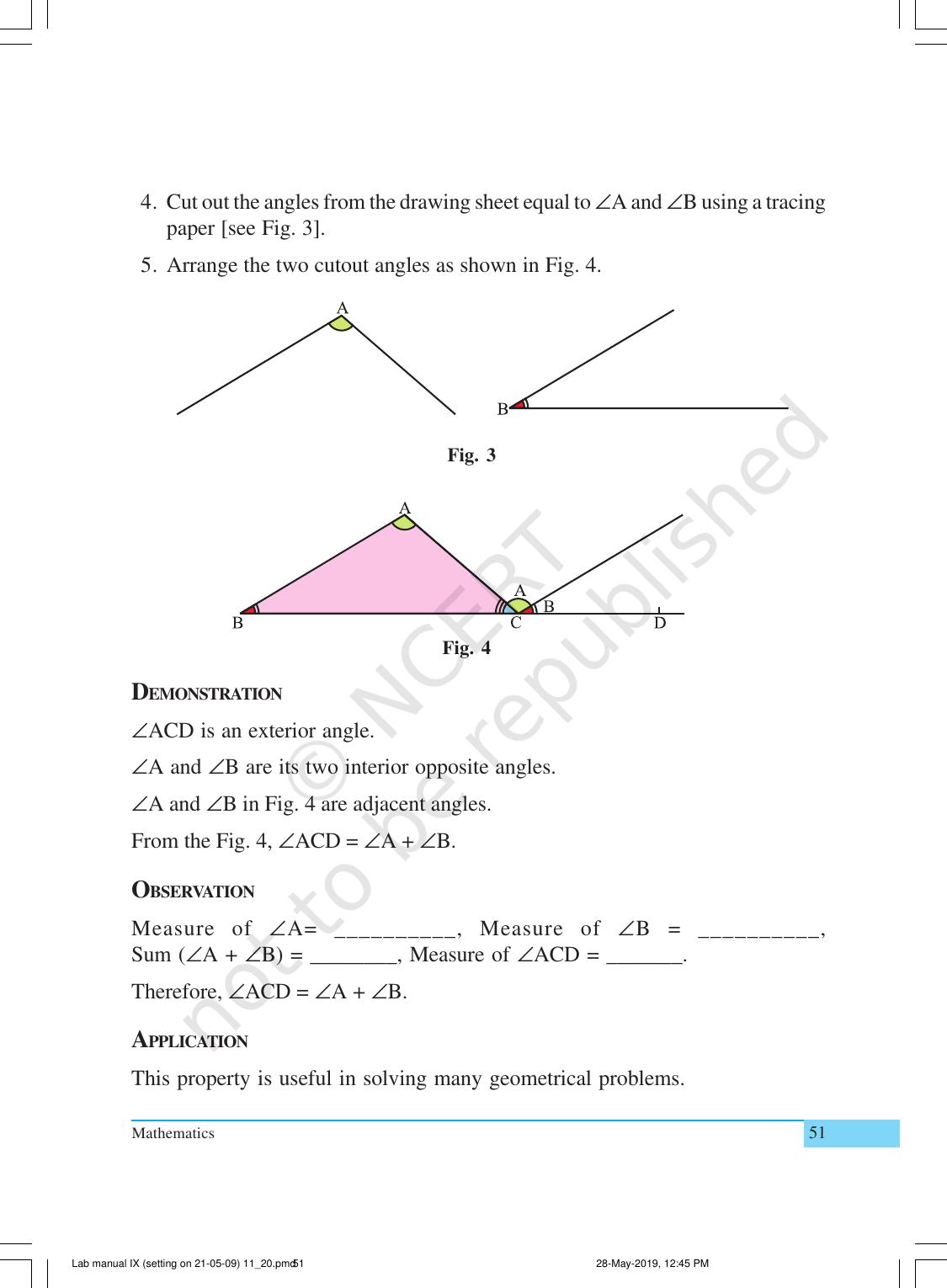 NCERT Laboratory Manuals for Class IX Mathematics - Activities for Class IX (11 to 20) - Page 14