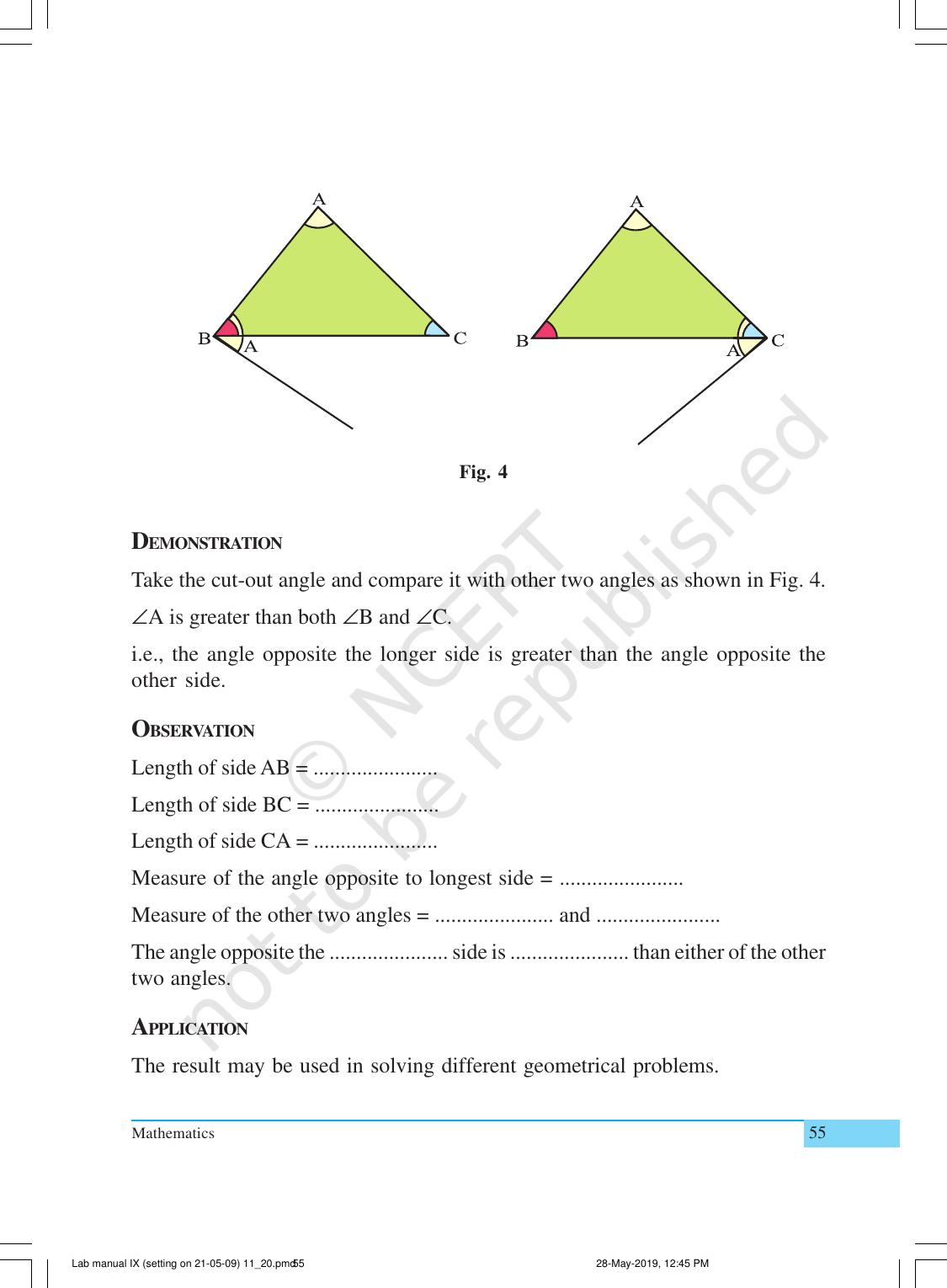 NCERT Laboratory Manuals for Class IX Mathematics - Activities for Class IX (11 to 20) - Page 18