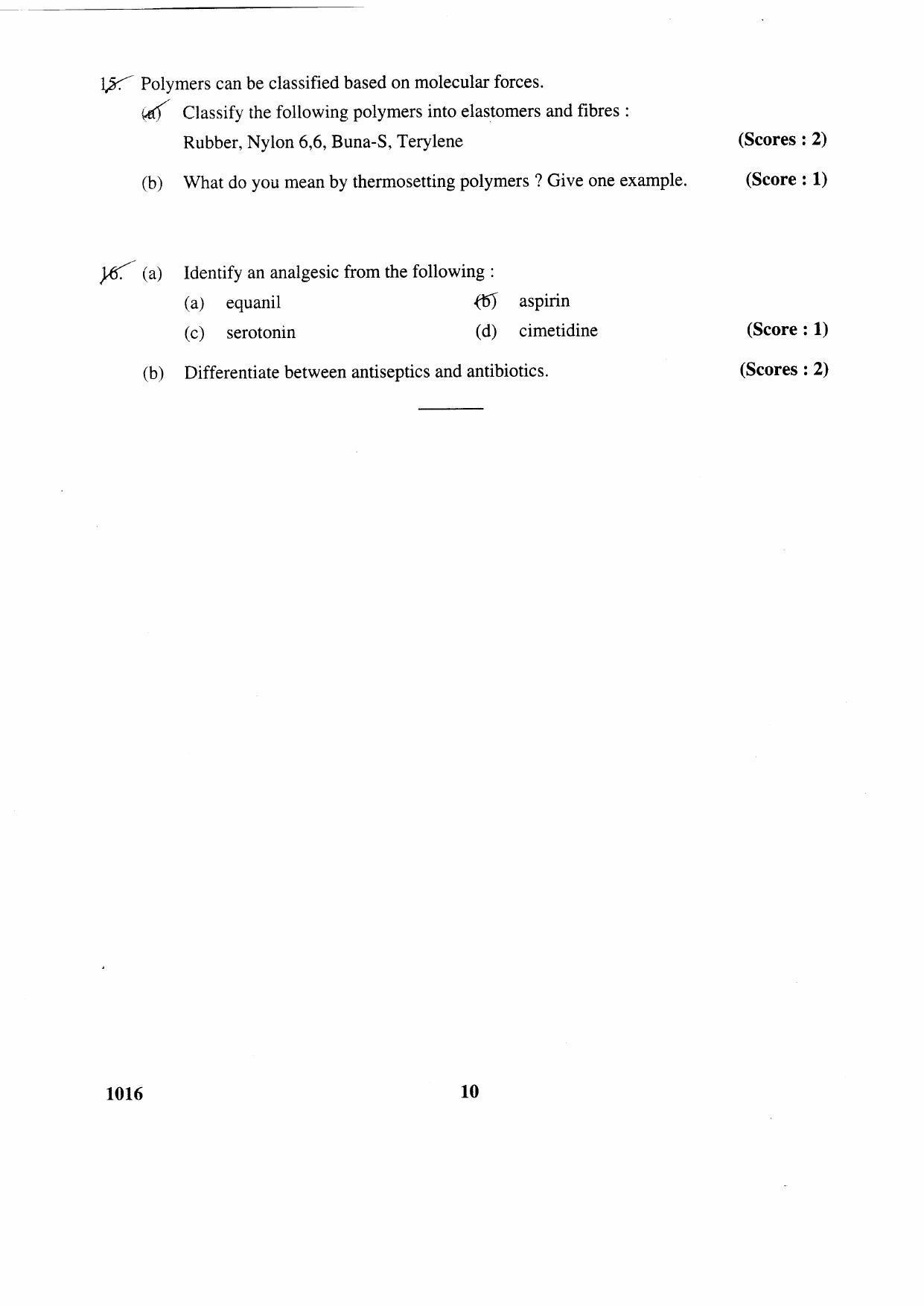 Kerala Plus Two 2016 Chemistry Question Paper - Page 6