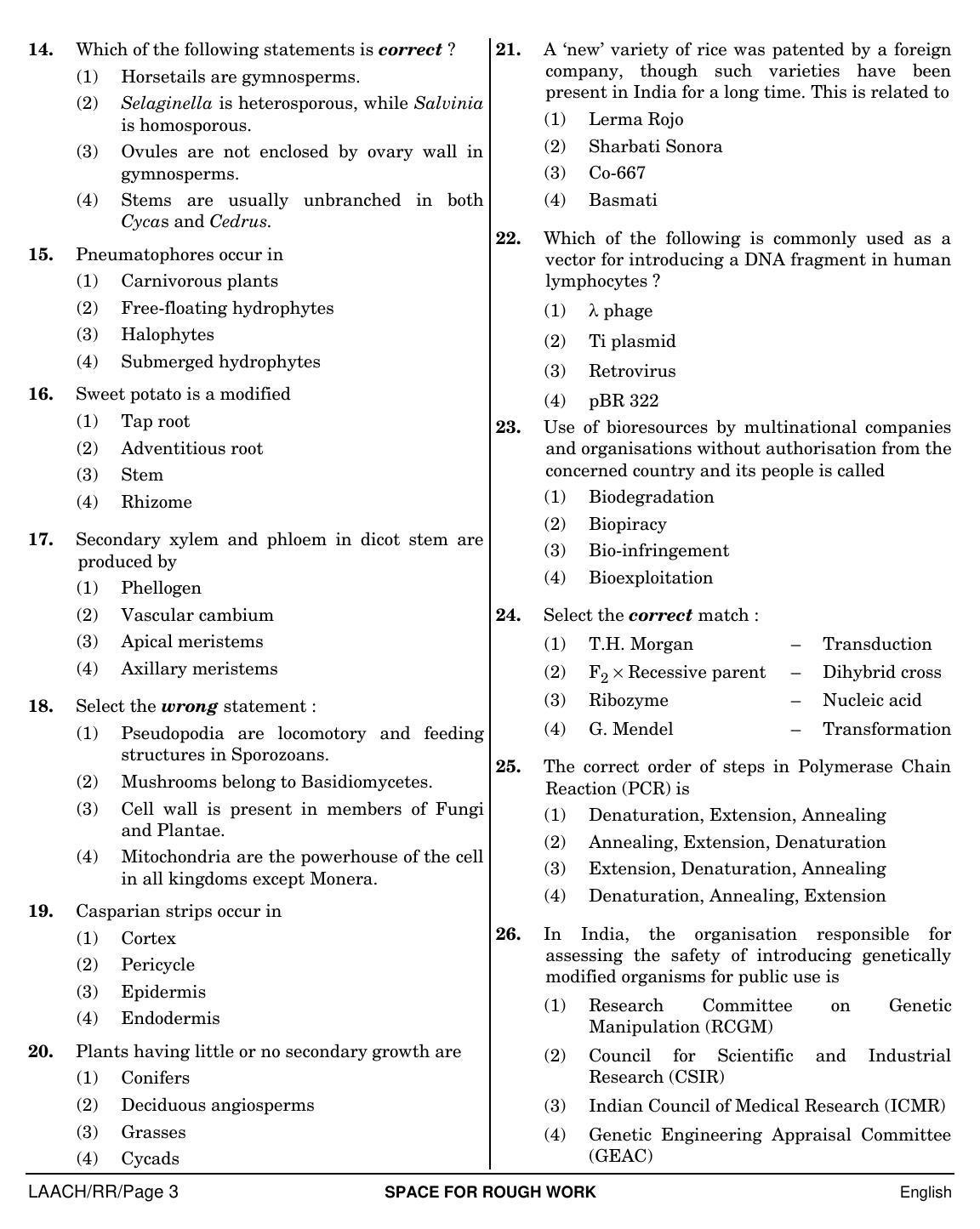 NEET English RR 2019 Question Paper - Page 3