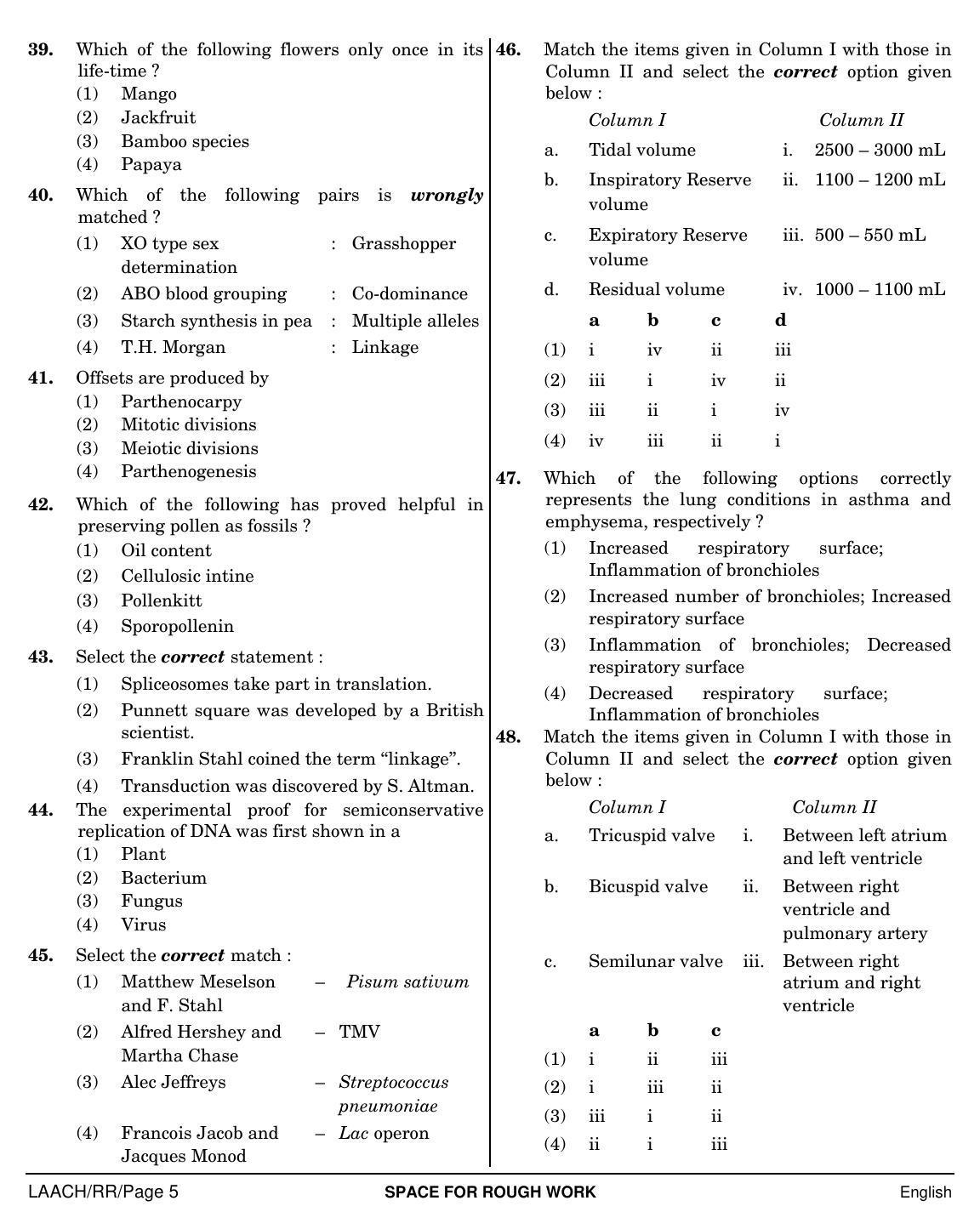NEET English RR 2019 Question Paper - Page 5