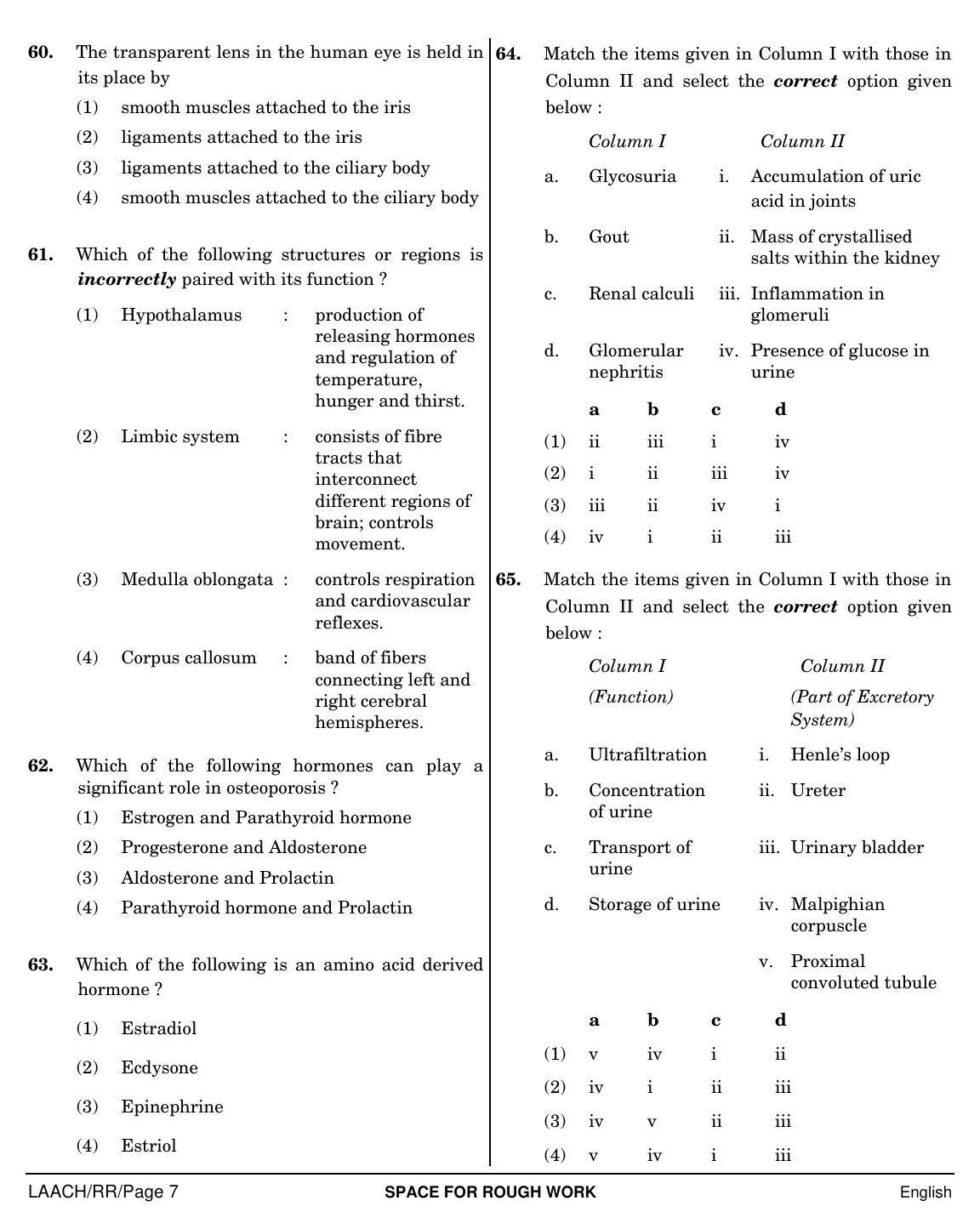 NEET English RR 2019 Question Paper - Page 7