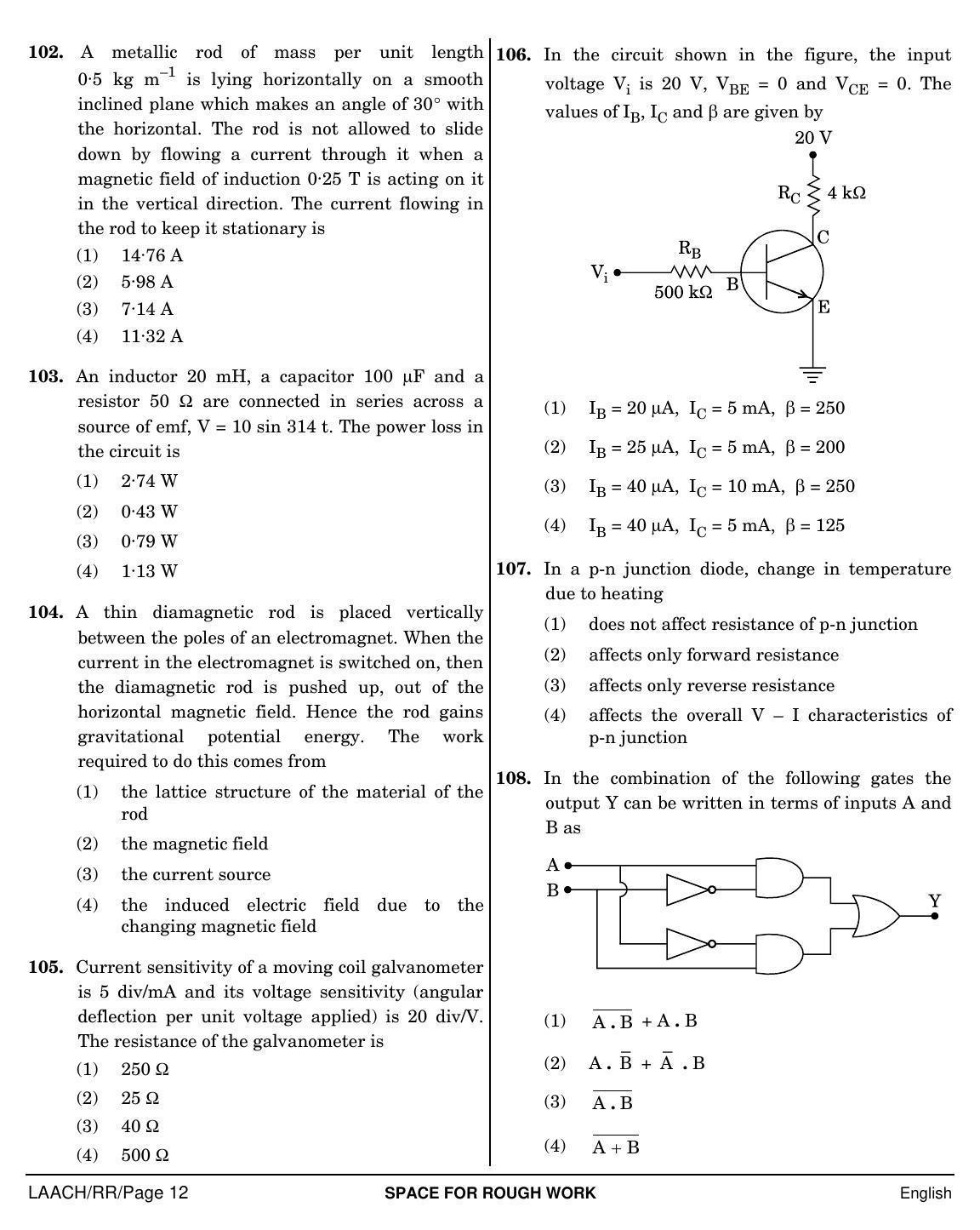 NEET English RR 2019 Question Paper - Page 12