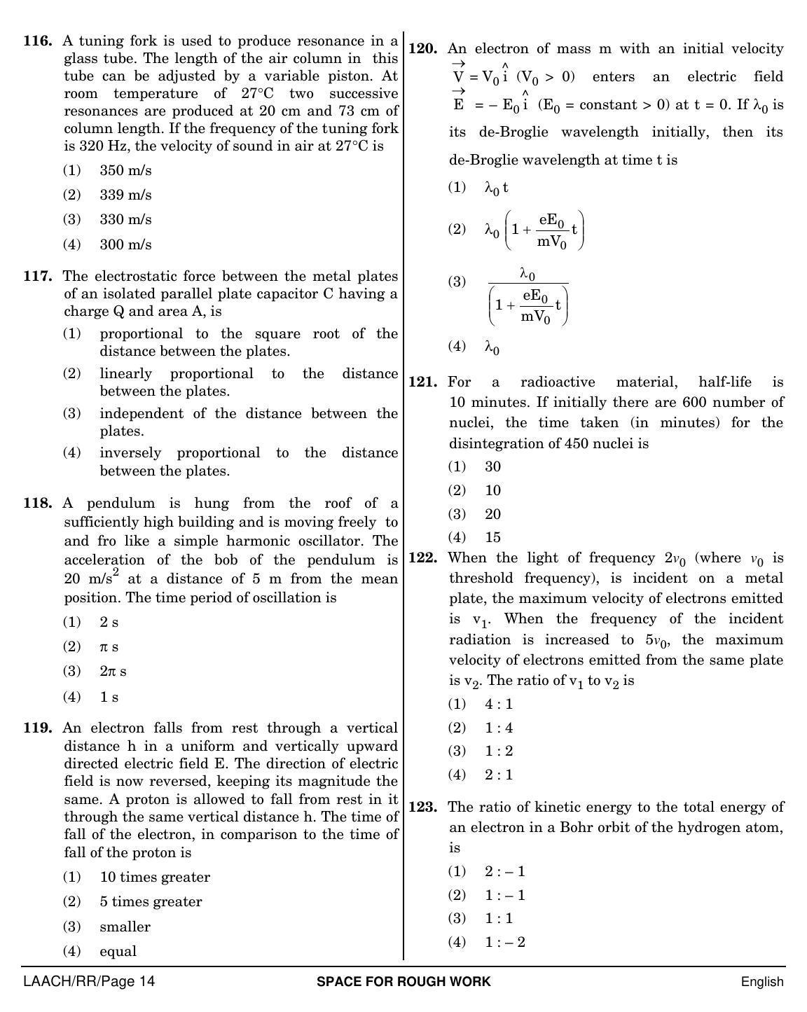 NEET English RR 2019 Question Paper - Page 14