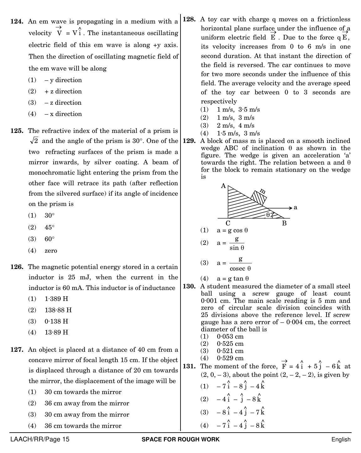 NEET English RR 2019 Question Paper - Page 15