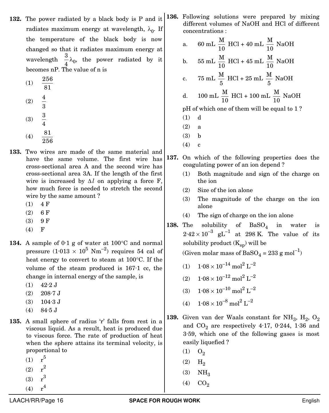 NEET English RR 2019 Question Paper - Page 16