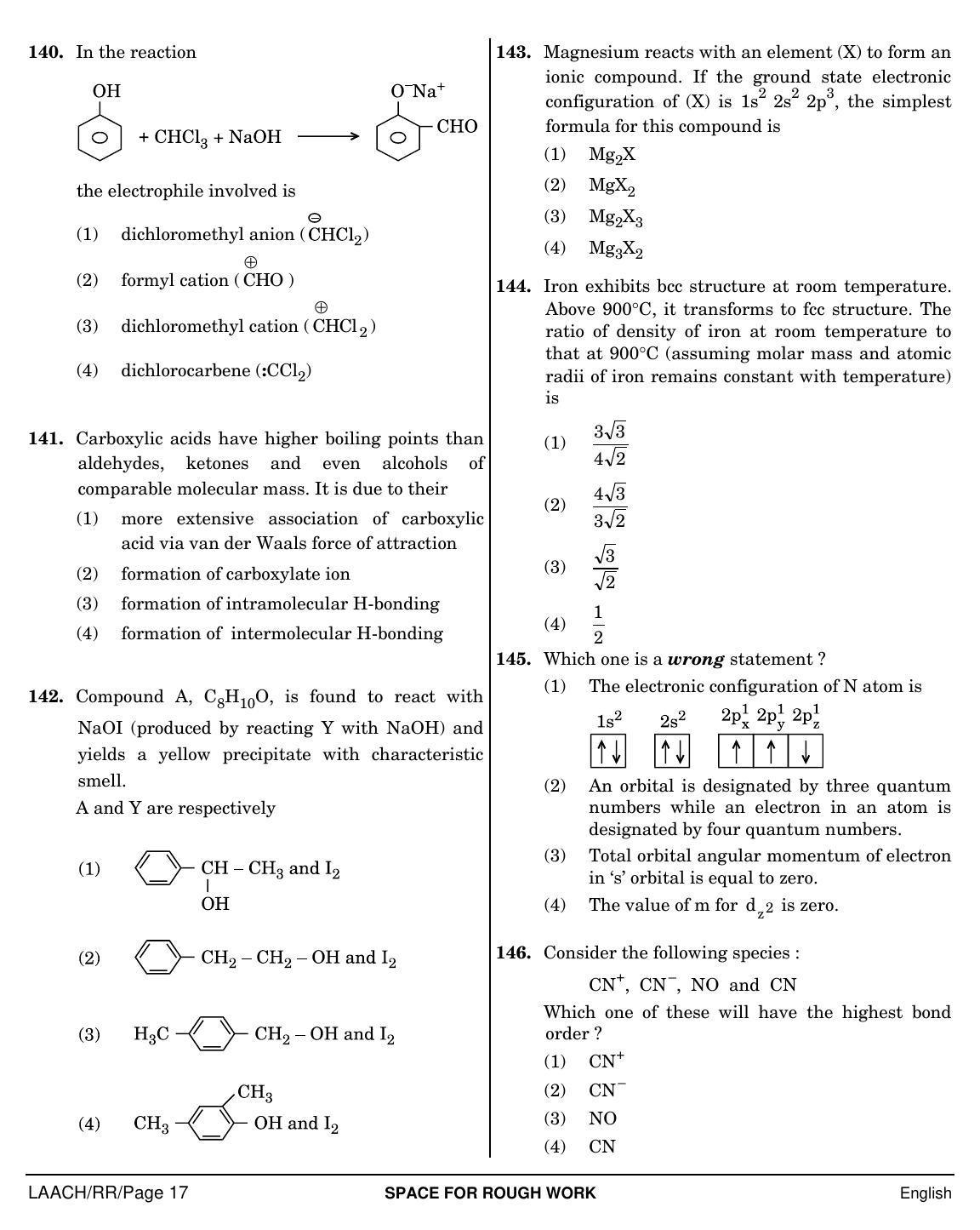NEET English RR 2019 Question Paper - Page 17