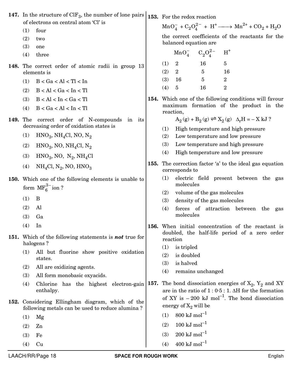 NEET English RR 2019 Question Paper - Page 18