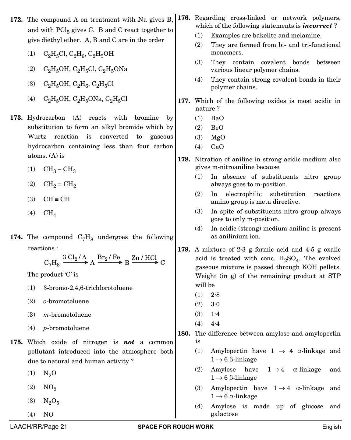 NEET English RR 2019 Question Paper - Page 21