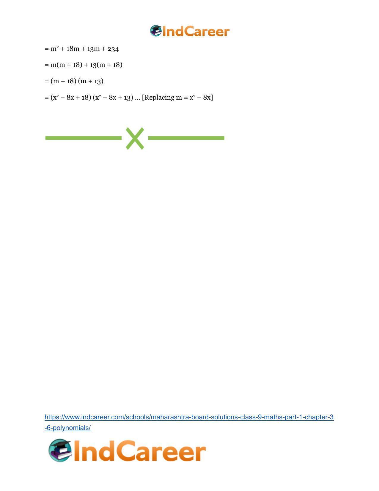 Maharashtra Board Solutions Class 9-Maths (Part 1): Chapter 3.6- Polynomials - Page 9