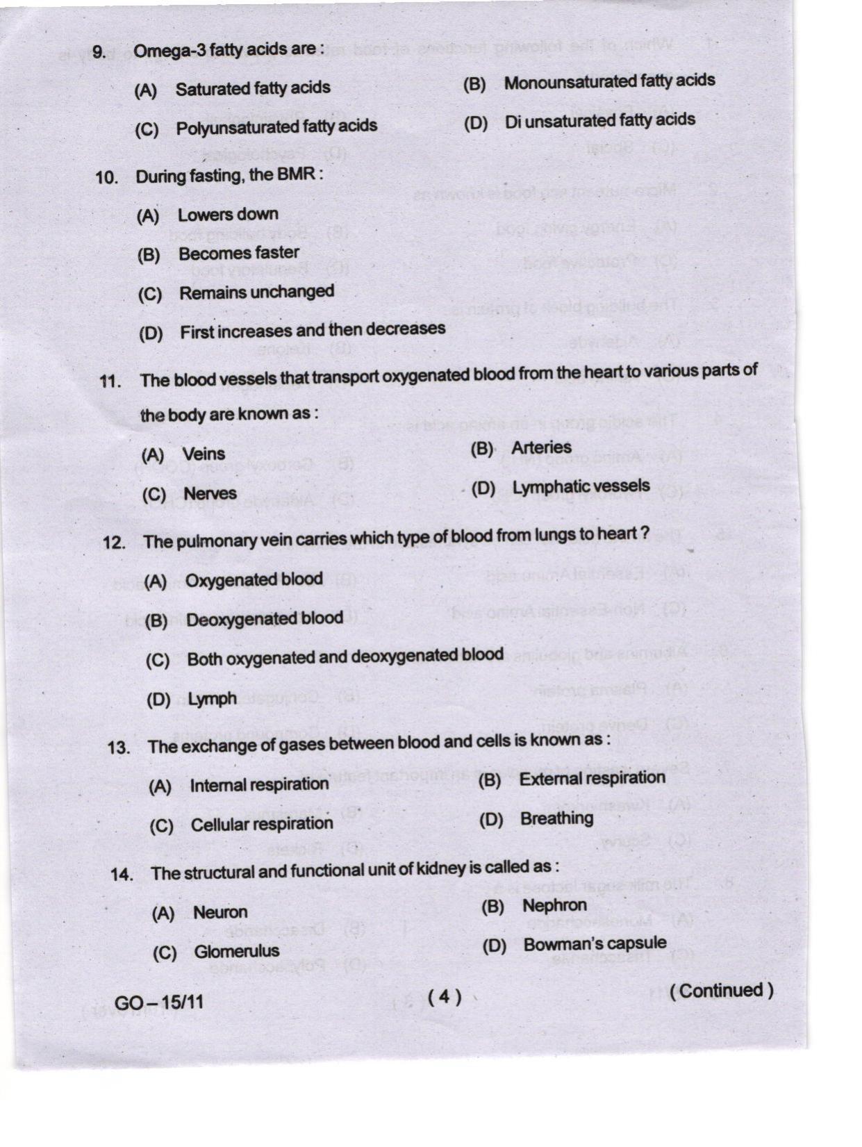 Odisha CPET 2024 HOME SCIENCE Question Papers - Page 4