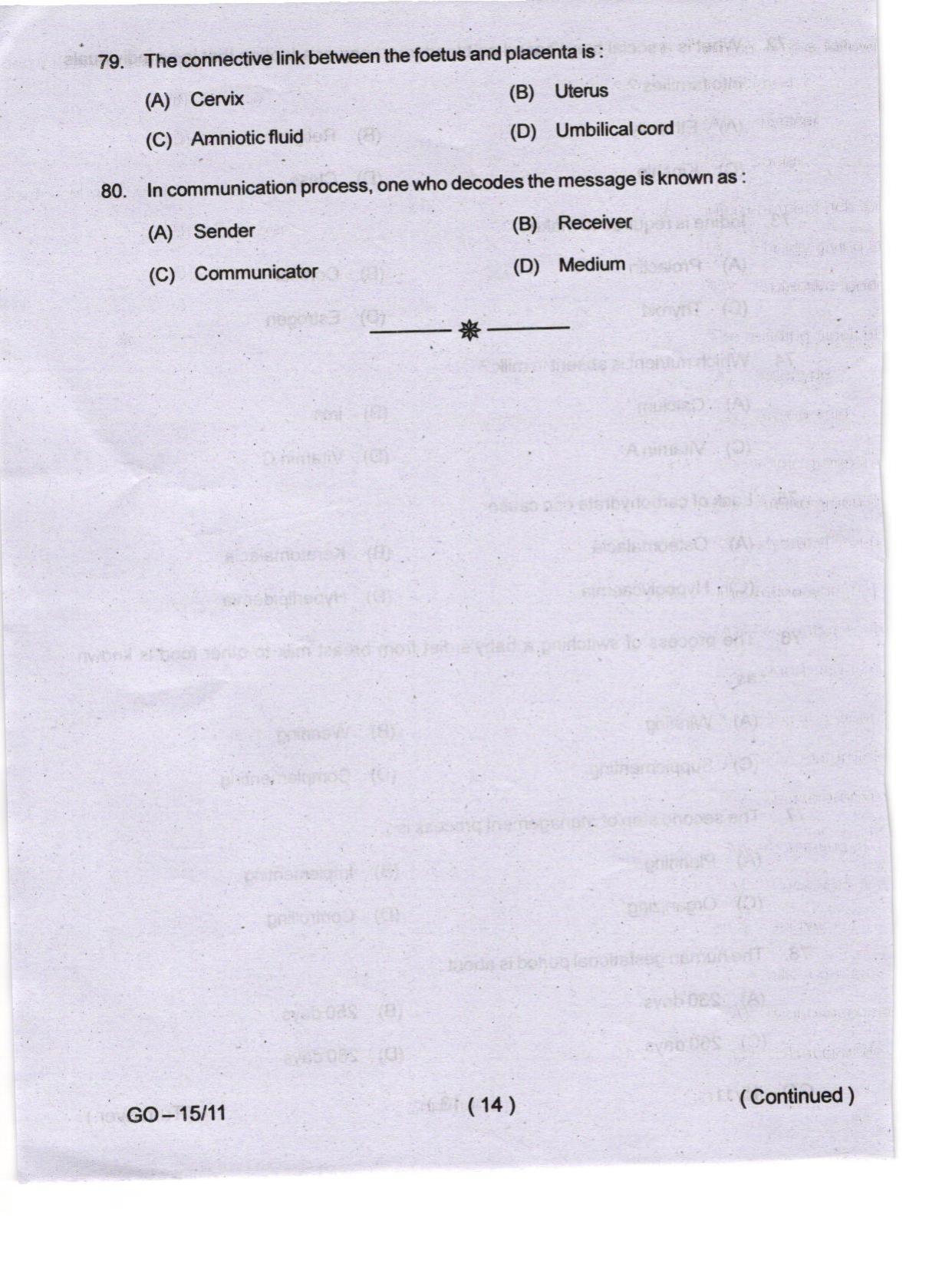 Odisha CPET 2024 HOME SCIENCE Question Papers - Page 14