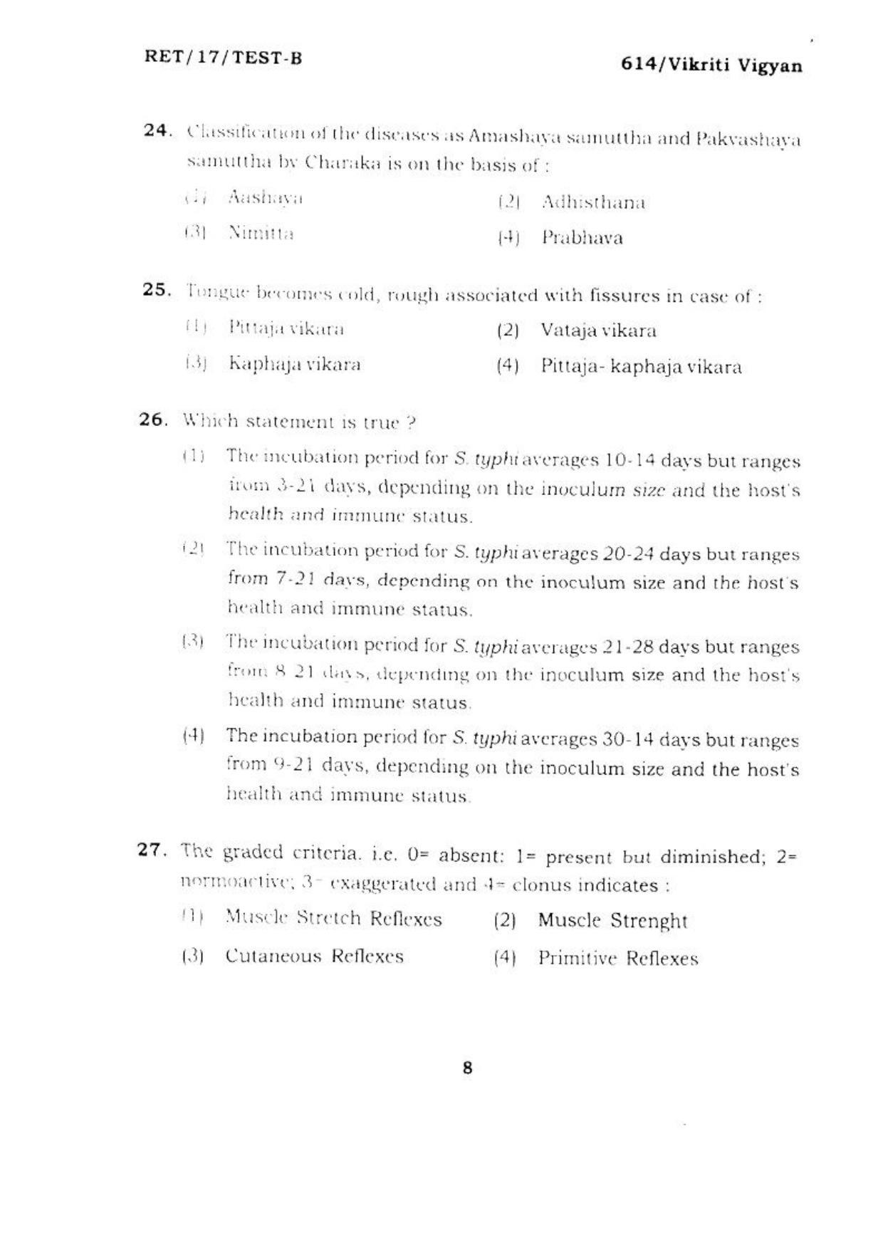 BHU RET VIKRIT VIGYAN 2017 Question Paper - Page 9