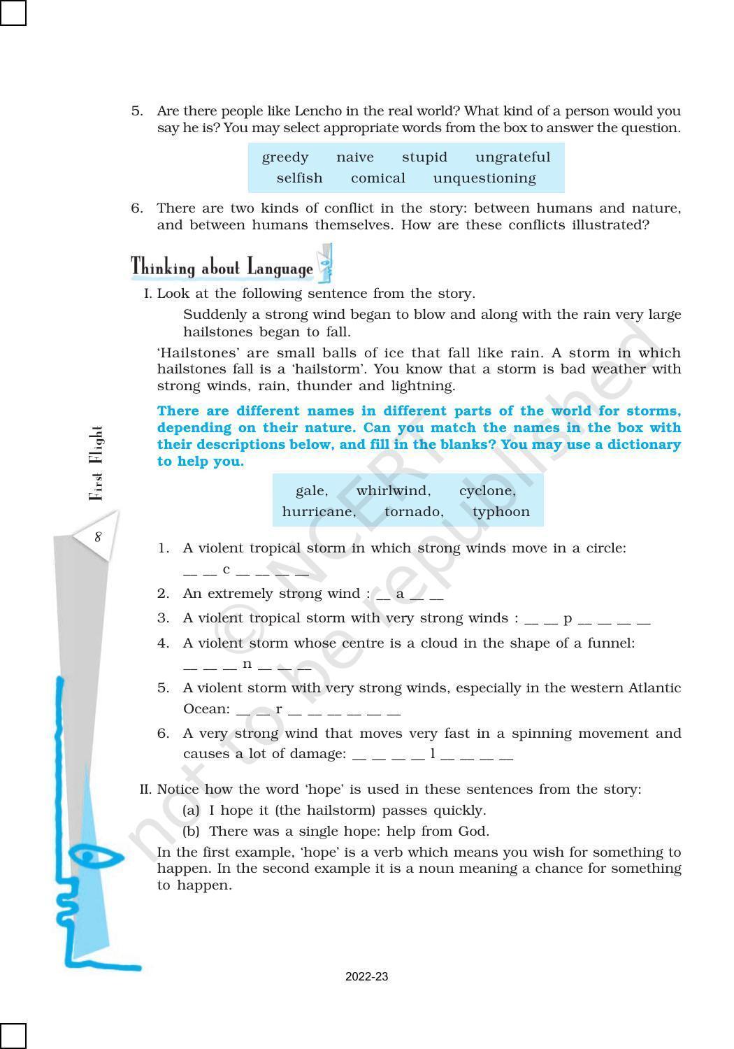 NCERT Book for Class 10 English (First Flight) Chapter 1 A Letter to God - Page 8