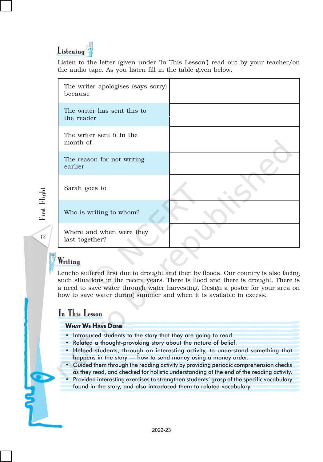 NCERT Book for Class 10 English (First Flight) Chapter 1 A Letter to God - Page 12