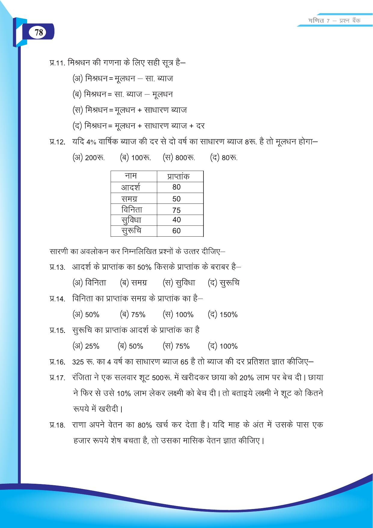 Chhattisgarh Board Class 7 Maths Question Bank - Page 40