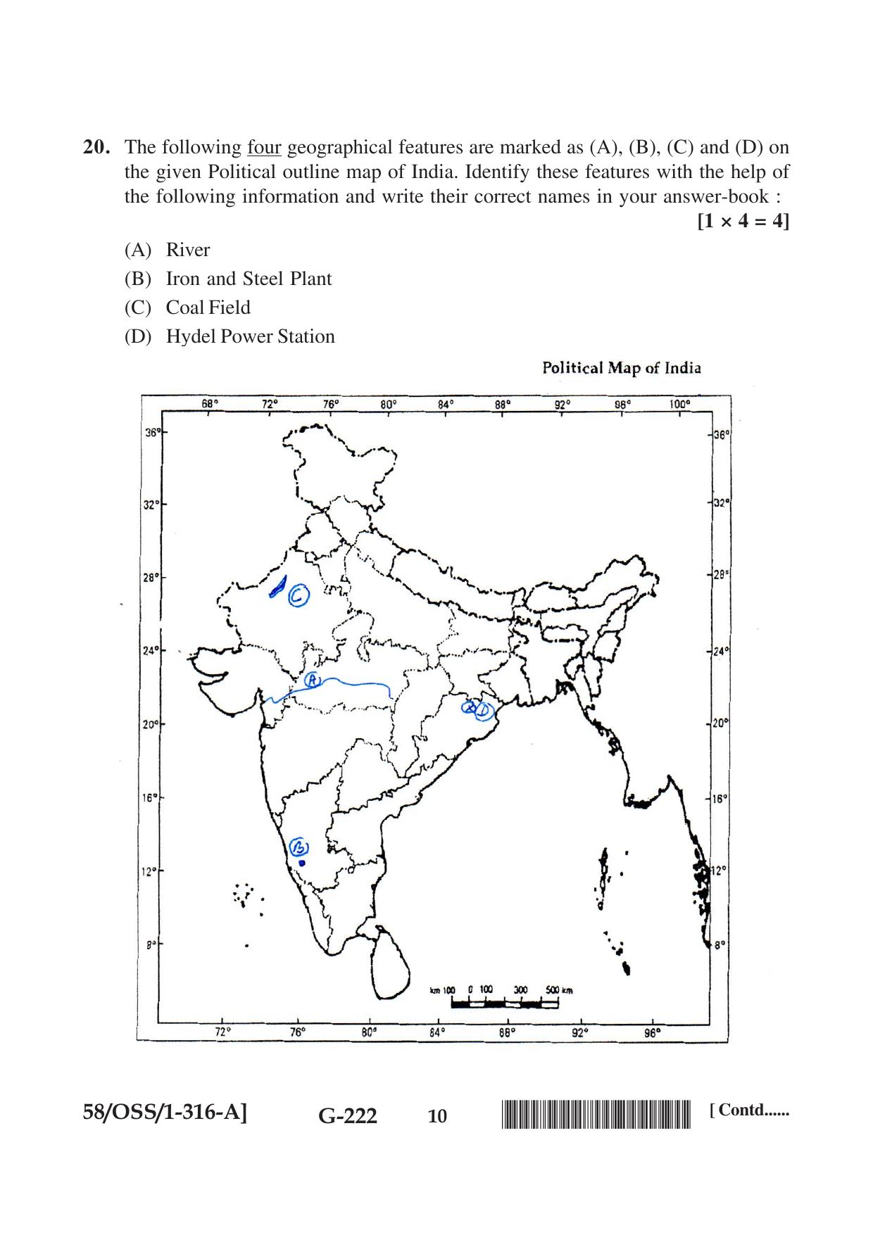 NIOS April 2019 Class 12 Geography (SET A) Question Paper - Page 10