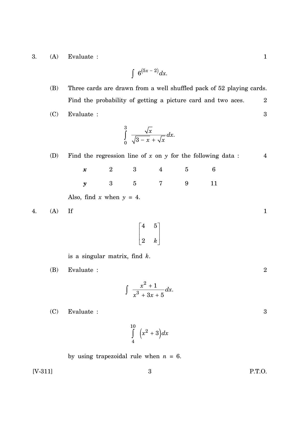 Goa Board Class 12 Mathematics (Voc)   (June 2019) Question Paper - Page 3