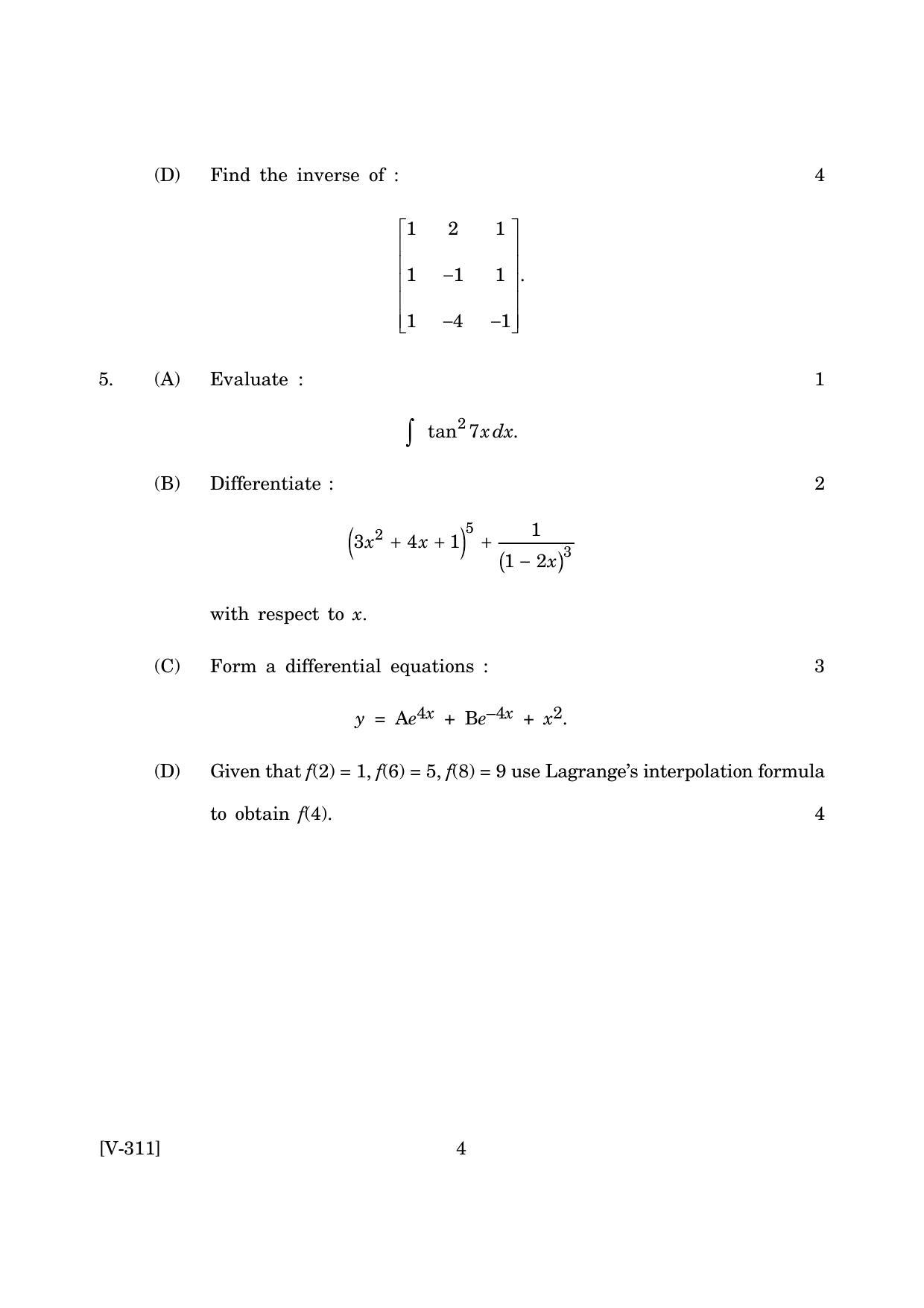 Goa Board Class 12 Mathematics (Voc)   (June 2019) Question Paper - Page 4