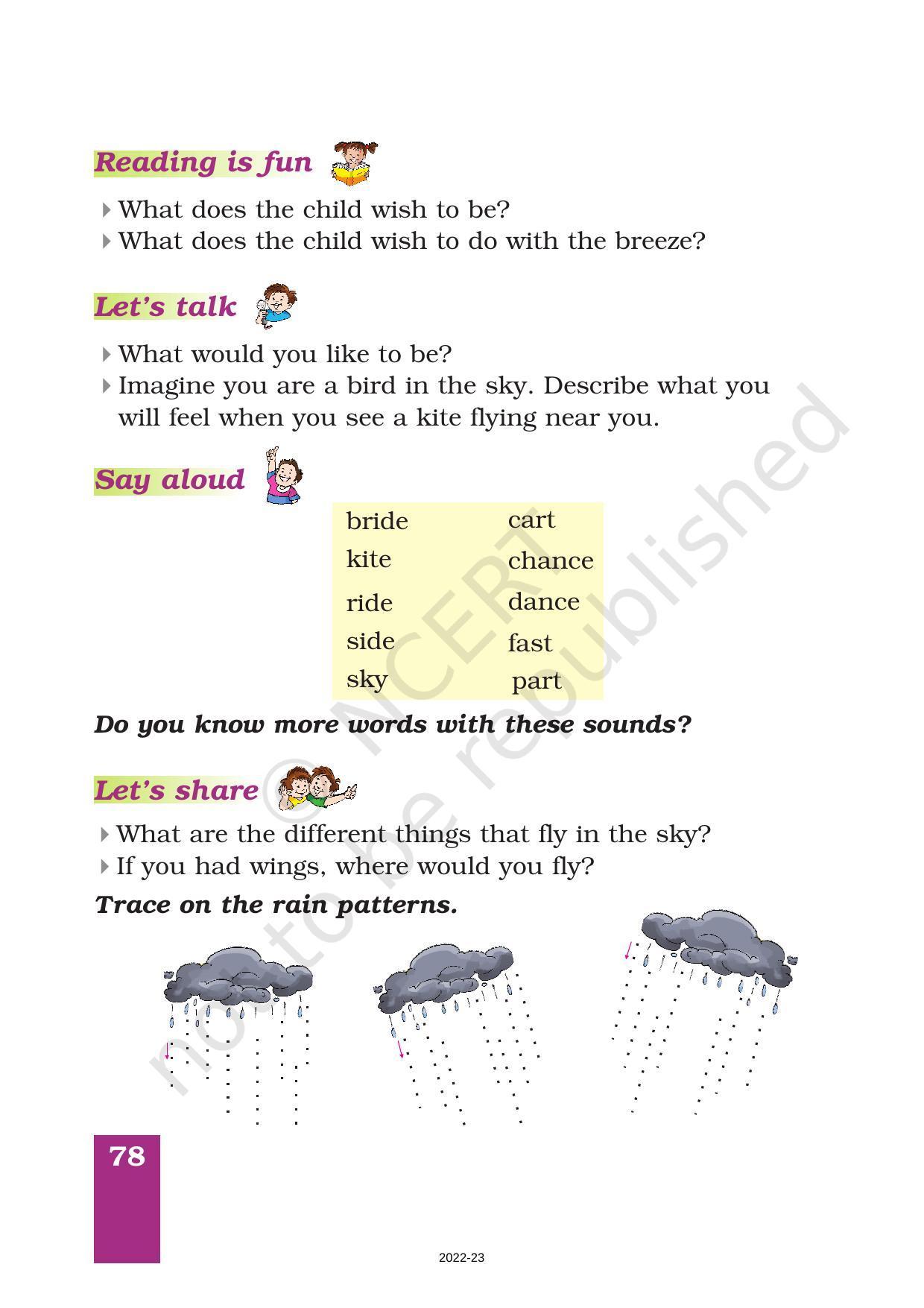 NCERT Book for Class 1 English (Marigold):Unit 7 Poem-A Kite - Page 2