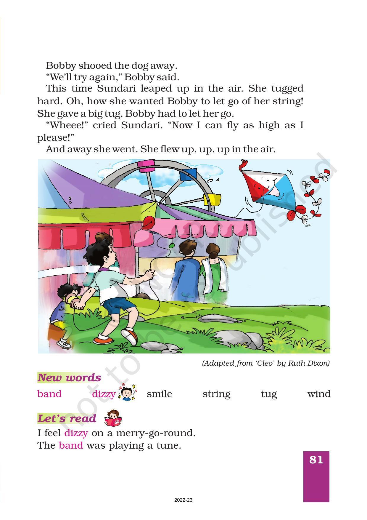 NCERT Book for Class 1 English (Marigold):Unit 7 Poem-A Kite - Page 5