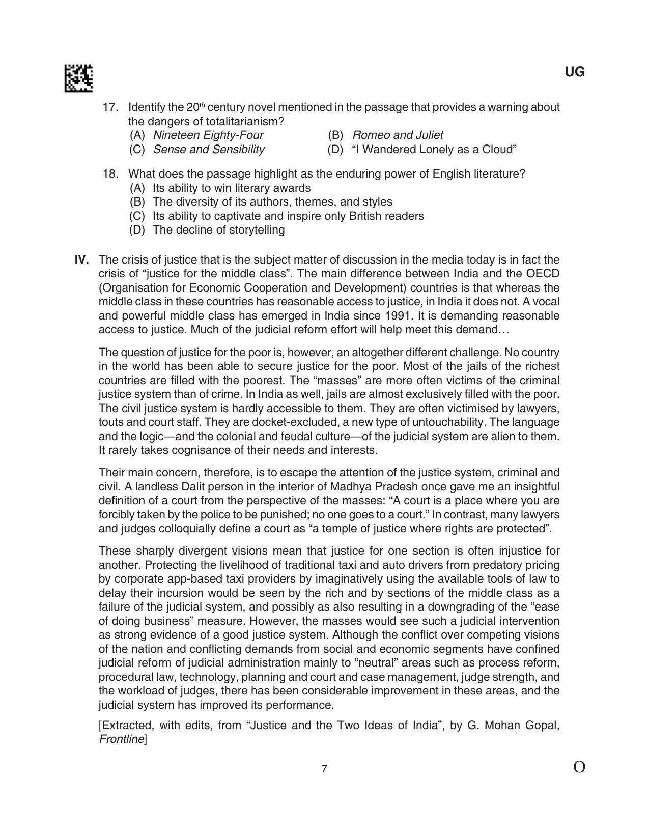 CLAT 2024 UG SET C Question Paper - Page 7
