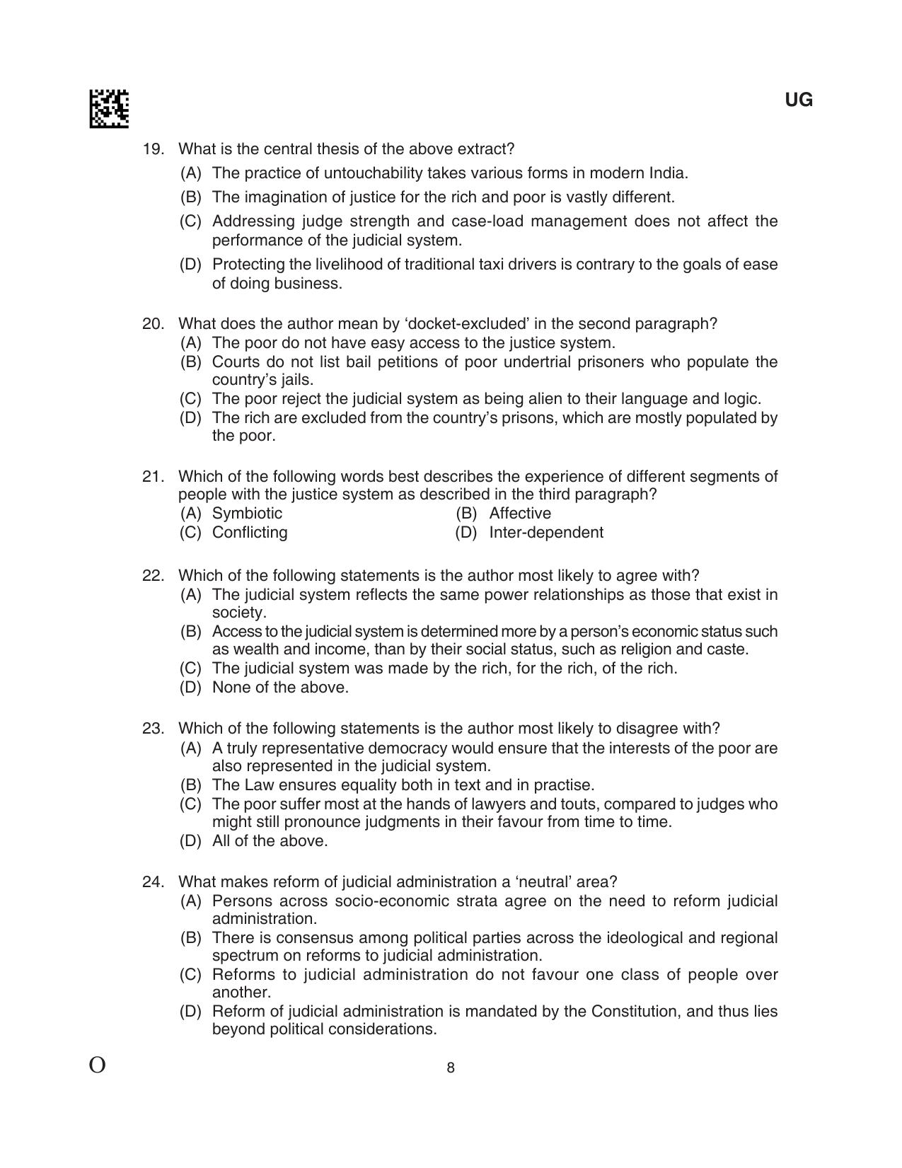 CLAT 2024 UG SET C Question Paper - Page 8