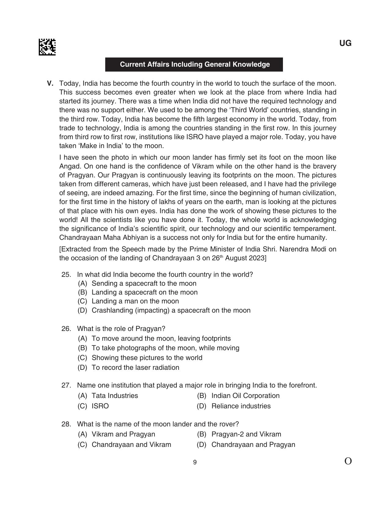 CLAT 2024 UG SET C Question Paper - Page 9
