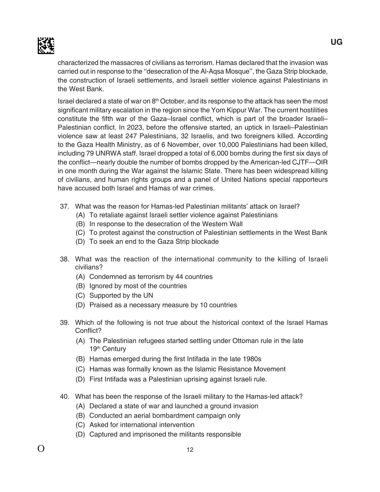 CLAT 2024 UG SET C Question Paper - Page 12