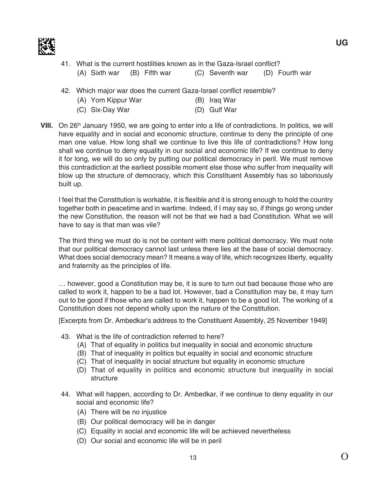 CLAT 2024 UG SET C Question Paper - Page 13