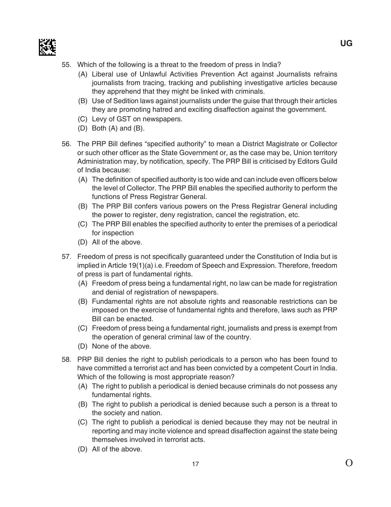 CLAT 2024 UG SET C Question Paper - Page 17