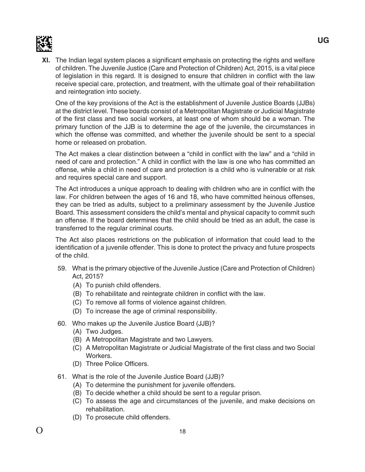 CLAT 2024 UG SET C Question Paper - Page 18