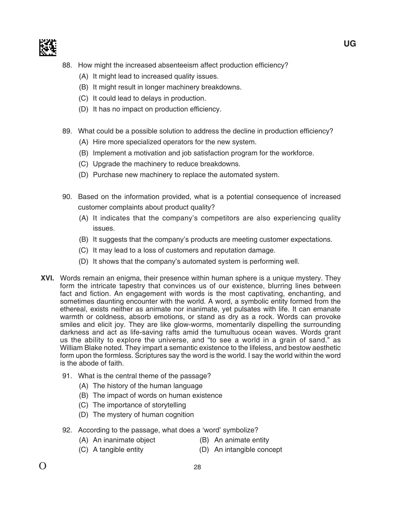 CLAT 2024 UG SET C Question Paper - Page 28