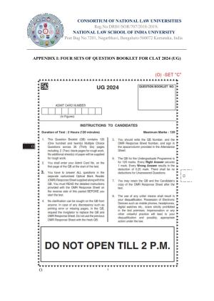 CLAT 2024 UG SET C Question Paper
