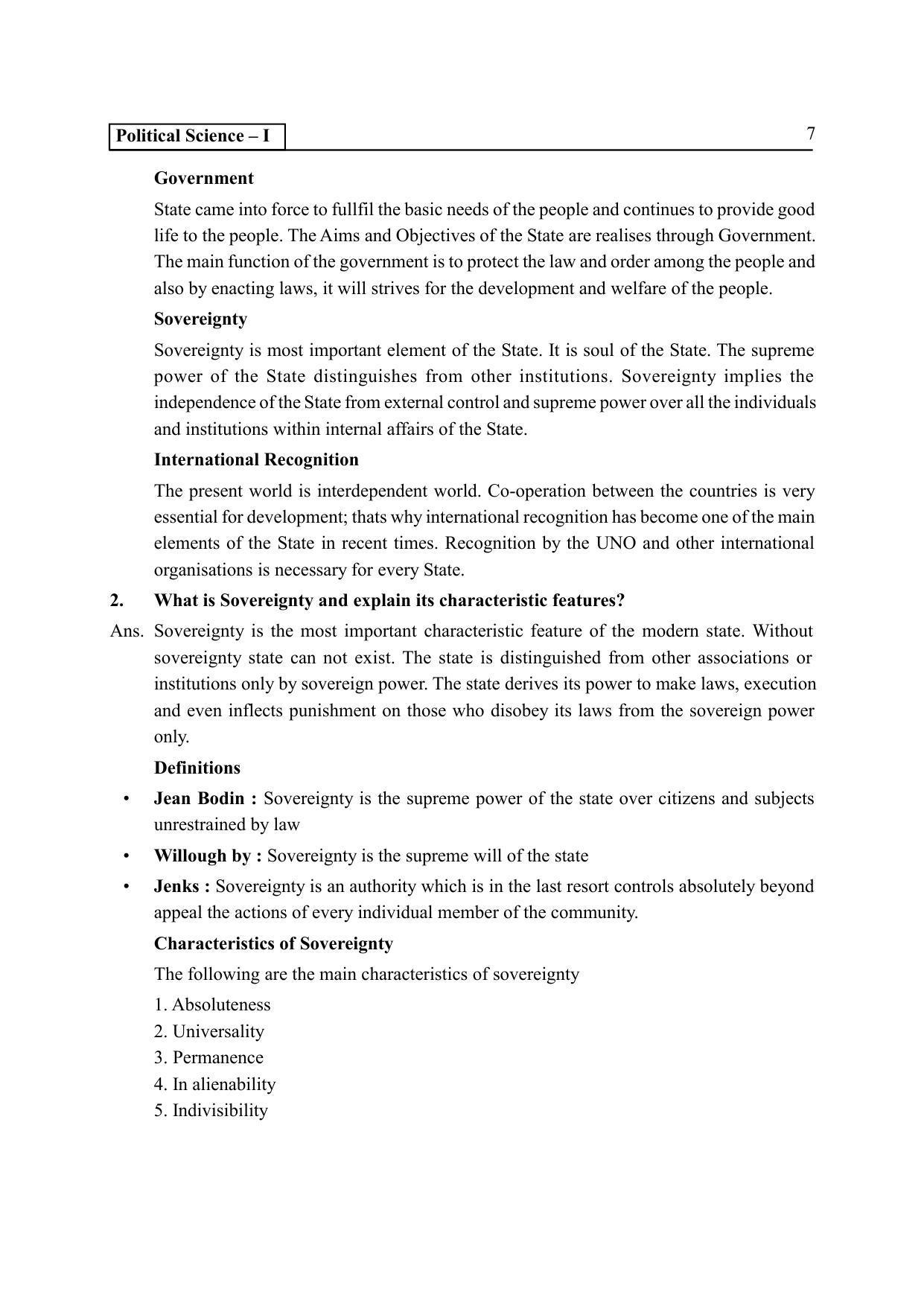 TS SCERT Inter 2nd Year Political science I yr Path 1 (Telugu Medium) Text Book - Page 12